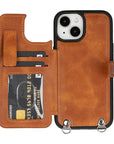 iphone 15 fermo leather crossbody wallet case antique brown 01