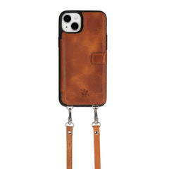 iphone 15 plus fermo leather crossbody wallet case antique brown 04