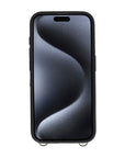 iphone 15 pro fermo leather crossbody wallet case floater black 00