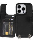 iphone 15 pro fermo leather crossbody wallet case floater black 02