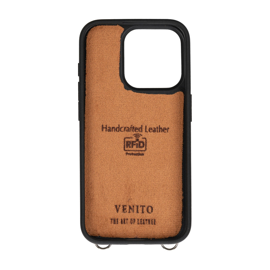 iphone 15 pro fermo leather crossbody wallet case floater black 03
