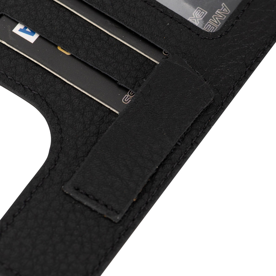 iphone 15 pro fermo leather crossbody wallet case floater black 05