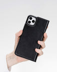 Funda tipo billetera de cuero con bloqueo RFID Florence para iPhone 11 Pro Max