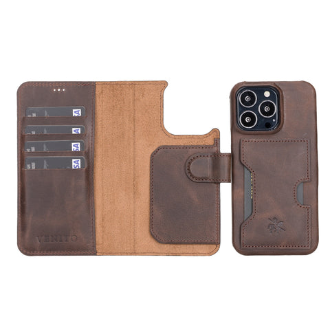 Funda tipo billetera de cuero con bloqueo RFID Florence para iPhone 13 Pro