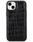 iphone 15 plus lucca leather phone case black crocodile 02