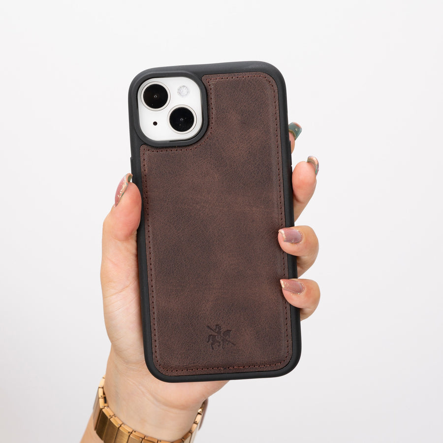 iphone 15 plus lucca leather phone case coffee brown 04