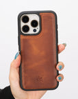 iphone 15 pro max lucca leather phone case antique brown 06