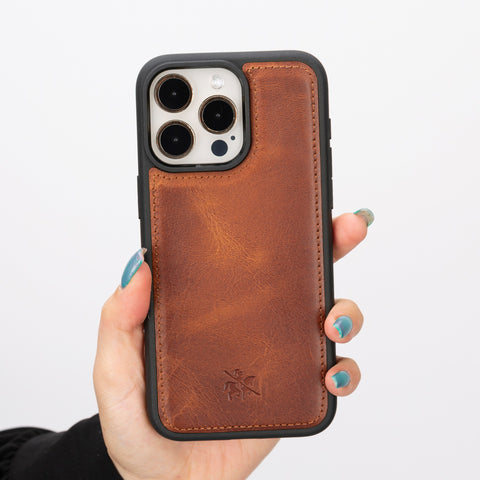 Funda de cuero Lucca Snap On para iPhone 15 Pro Max