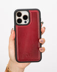 iphone 15 pro max lucca leather phone case burnt red 04