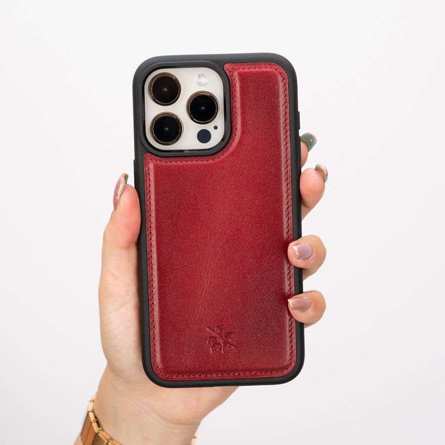 iphone 15 pro max lucca leather phone case burnt red 04