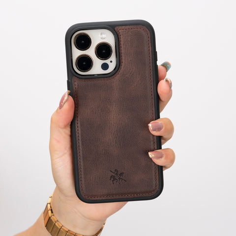 Funda de cuero Lucca Snap On para iPhone 15 Pro Max