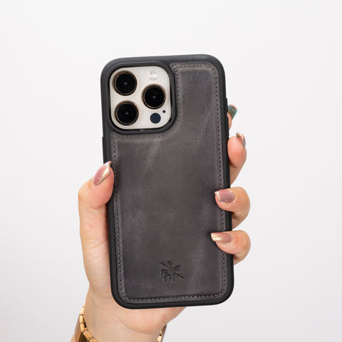 Funda de cuero Lucca Snap On para iPhone 15 Pro Max