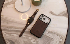 Funda de cuero Lucca Snap On para iPhone 15 Pro