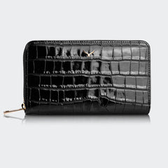 5110 Women Large Leather Wallet With Triple Compartments