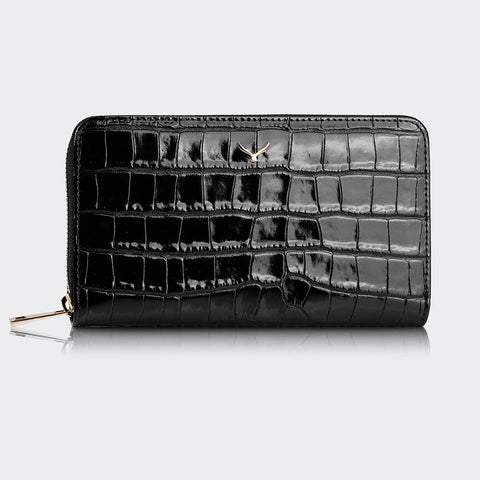 5110 Women Large Leather Wallet With Triple Compartments