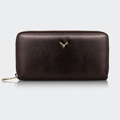 5111 Women Large Leather Wallet With Dual Compartments