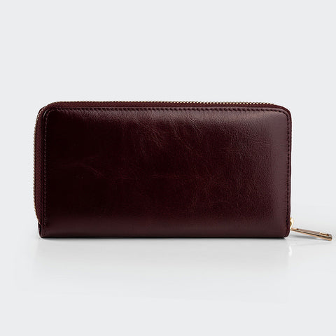 5111 Women Large Leather Wallet With Dual Compartments