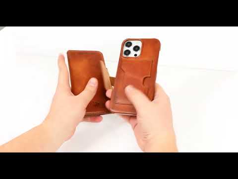 Funda tipo billetera de cuero con bloqueo RFID Florence para iPhone 15 Pro Max