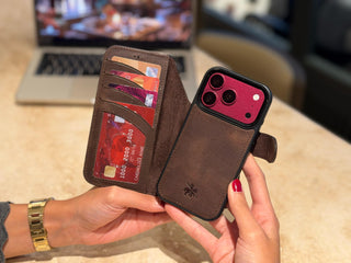 Ravenna RFID Blocking Detachable Leather Wallet Case for iPhone 18 Pro Max
