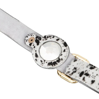Dog Collar Genuine Leather Collar Apple AirTag Compatible Slot, 50cm Adjustable Size