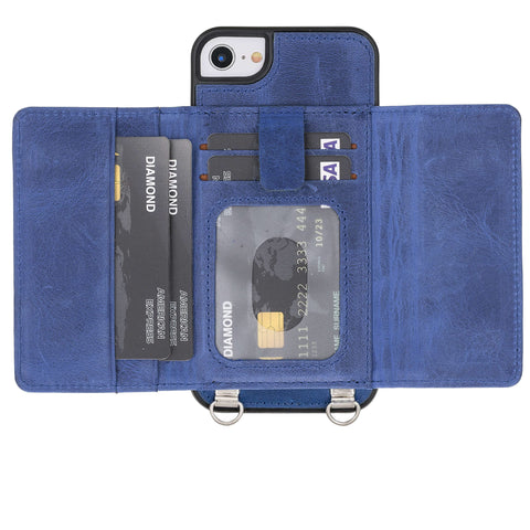 Funda tipo cartera tipo billetera de cuero Bergamo para iPhone SE 2020 - SE 2022