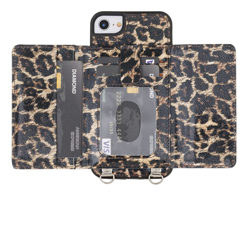 Funda tipo cartera tipo billetera de cuero Bergamo para iPhone SE 2020 - SE 2022