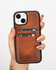iphone 15 capri leather phone case antique brown 05