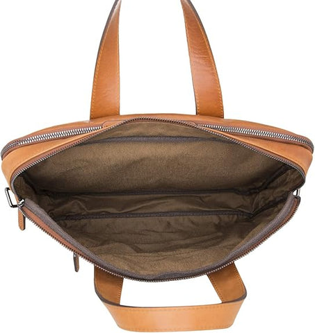 Milan Leather Messenger Laptop Bag for Men and Women
