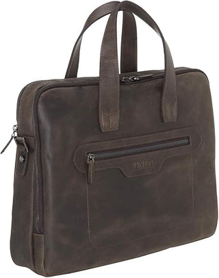 Milan Leather Messenger Laptop Bag for Men and Women