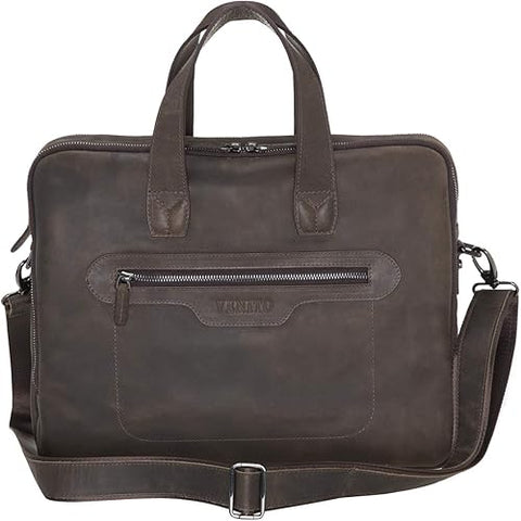 Milan Leather Messenger Laptop Bag for Men and Women