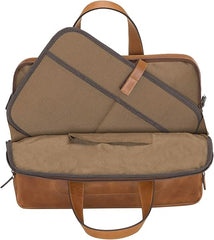 Milan Leather Messenger Laptop Bag for Men and Women