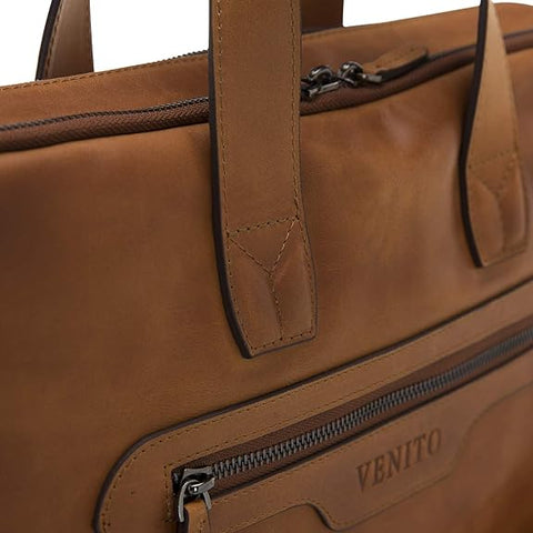 Milan Leather Messenger Laptop Bag for Men and Women