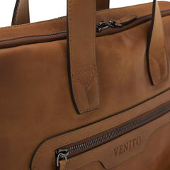 Milan Leather Messenger Laptop Bag for Men and Women