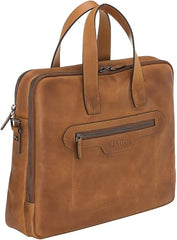 Milan Leather Messenger Laptop Bag for Men and Women