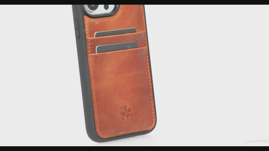 Funda tipo billetera de cuero Capri Snap On para iPhone 13 Pro Max