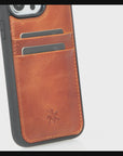 Funda tipo billetera de cuero Capri Snap On para iPhone 14