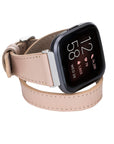 Serena Leather Double Wrap Watch Band for Fitbit Versa