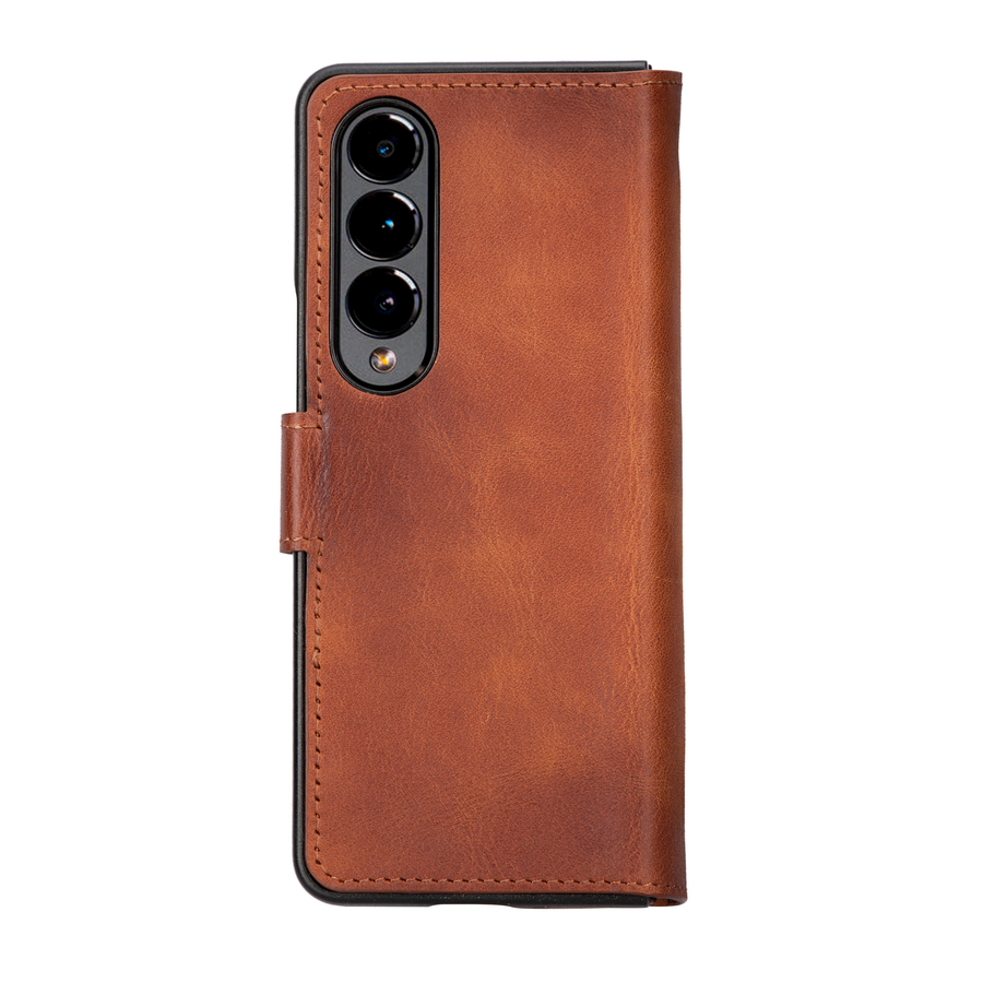 G U C C I premium Leather Case with Back Stand For Fold 4
