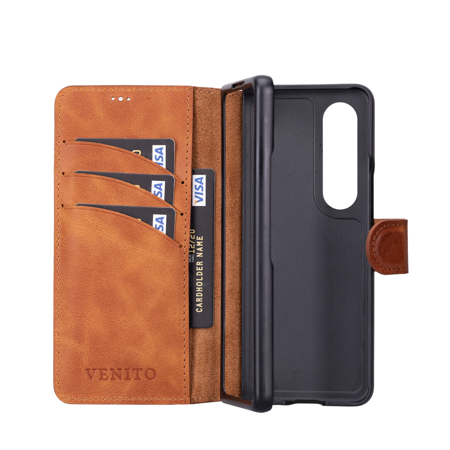 For Samsung Galaxy Z Fold 4/3/2 Magnetic Flip Wallet Leather Case Cover