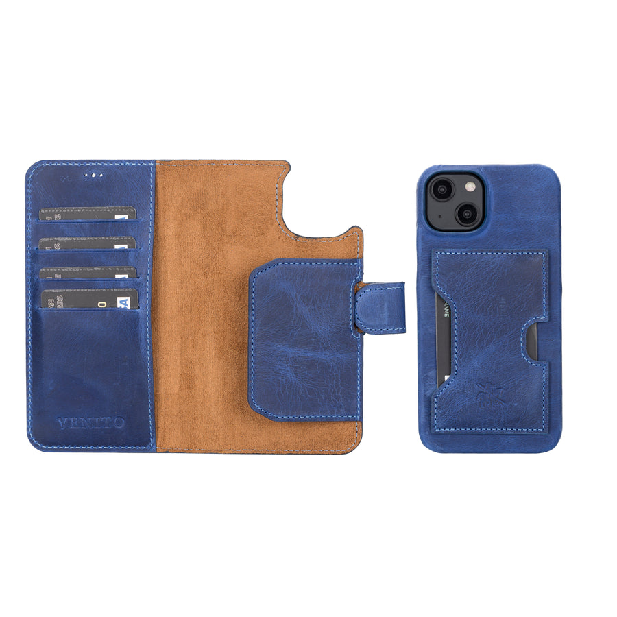 Funda tipo billetera de cuero con bloqueo RFID Florence para iPhone 14