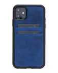 Luxury Blue Leather iPhone 11 Back Cover Case with Card Holder - Venito – 1