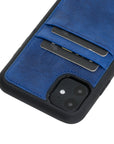 Luxury Blue Leather iPhone 11 Back Cover Case with Card Holder - Venito – 3