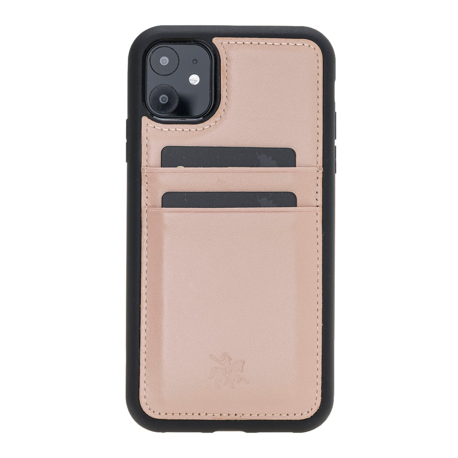 Luxury Pink Leather iPhone 11 Back Cover Case with Card Holder - Venito – 1