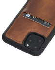 Luxury Brown Leather iPhone 11 Pro Back Cover Case with Card Holder - Venito – 3