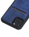 Luxury Blue Leather iPhone 11 Pro Back Cover Case with Card Holder - Venito – 3