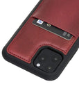 Luxury Red Leather iPhone 11 Pro Back Cover Case with Card Holder - Venito – 3