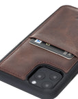 Luxury Dark Brown Leather iPhone 11 Pro Back Cover Case with Card Holder - Venito – 3