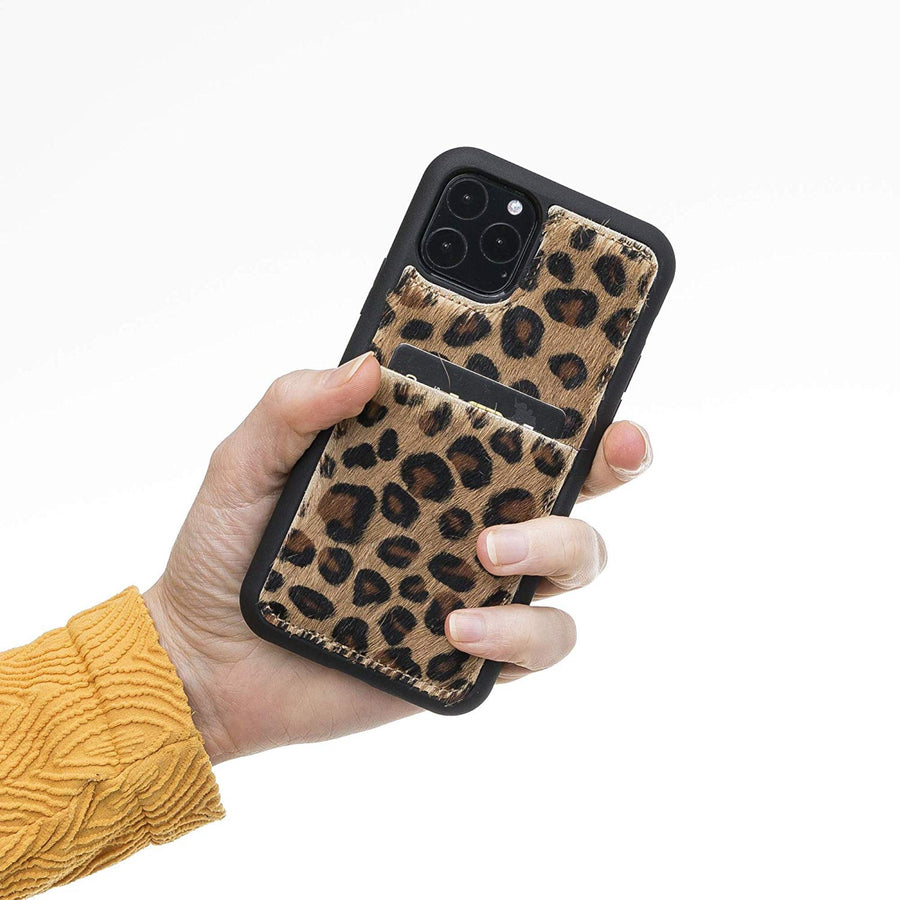 Luxury Leopard Leather iPhone 11 Pro Back Cover Case with Card Holder - Venito – 2