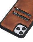 Luxury Brown Leather iPhone 11 Pro Max Back Cover Case with Card Holder - Venito – 3