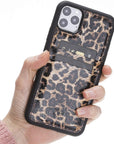 Luxury Leopard Print Leather iPhone 11 Pro Max Back Cover Case with Card Holder - Venito – 2